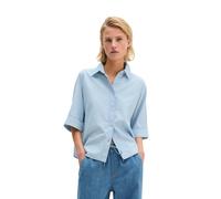 Kurzarmbluse MARC O'POLO "mit Tencel™ Lyocell", Damen, Gr. 38, light blau, Obermaterial: 82% Baumwolle, 18% Lyocell, unifarben, regular fit normal, normaler Saum, Blusen (35622048-38) light blau