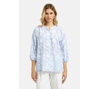 Kurzarmbluse MILANO ITALY, Damen, Gr. 38, blau (light blau print), Web, Material: 100% Baumwolle, bedruckt, regular fit normal, Rundhals, elastischer Bund, Blusen, mit Knopfleiste (86527459-38) light