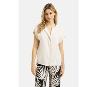 Kurzarmbluse MILANO ITALY, Damen, Gr. 40, beige (sand), Material: 84% Modal, 16% Polyester, unifarben, regular fit normal, Rundhals, weit, Blusen, mit überschnittenen Schultern (33123508-40) sand
