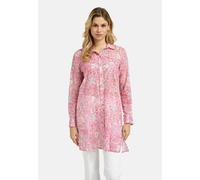 Kurzarmbluse MILANO ITALY, Damen, Gr. 40, rosa (orchid), Web, Material: 100% Baumwolle, Paisley, regular fit lang, hoch geschlossener Ausschnitt, Ärmel mit Ärmelschlitz 2-Knopf-Manschette, Blusen, mit