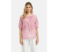 Kurzarmbluse MILANO ITALY, Damen, Gr. 42, rosa (orchid), Web, Material: 100% Baumwolle, Paisley, regular fit normal, Rundhals, elastischer Bund, Blusen, mit Bindeband (66824068-42) orchid