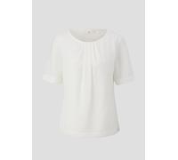 Kurzarmbluse mit Rundhalsausschnitt 38 creme 2142685.0200.38