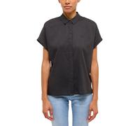 Kurzarmbluse MUSTANG "Damen Style Elsa Basic Blouse", Damen, Gr. 40, schwarz 4088, Popeline, 60% Baumwolle, 40% Viskose, unifarben, regular fit, Blusen Kurzarmbluse (99581824-40)