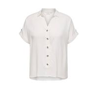 Kurzarmbluse ONLY CARMAKOMA "CARYASMIN SHIRT S/S WVN NOOS", Damen, Gr. 50, weiß (snow weiß), Web, Obermaterial: 100% Viskose, unifarben, normal, V-Ausschnitt, Blusen (45045720-50) snow weiß