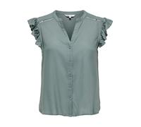 Kurzarmbluse ONLY "ONLROSELLA LIFE CAPSLEEVE SHIRT WVN NOOS", Damen, Gr. M, balsam grün, Web, Obermaterial: 100% Viskose, unifarben, regular fit normal, V-Ausschnitt, Blusen, Viskose, regular fit (574