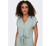 ONLY Damen Onlsiesta Ss Knot Lin Bl Shirt PNT Noos, Abyss, X-Large