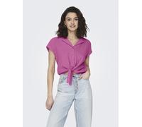 Kurzarmbluse ONLY "ONLTHYRA LIFE CAPSLEEVE SHIRT WVN", Damen, Gr. XL (42), rot (strawberry moon), Web, Obermaterial: 100% Baumwolle, unifarben, regular fit kurz, V-Ausschnitt, Blusen, Baumwolle, regul