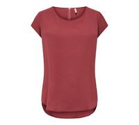 Kurzarmbluse ONLY "ONLVIC - feminines Blusenshirt in lockerer Form", Damen, Gr. 38, spiced apple, Web, Obermaterial: 97% Polyester, 3% Elasthan, unifarben, regular fit Po-bedeckend, Rundhals, Blusen K