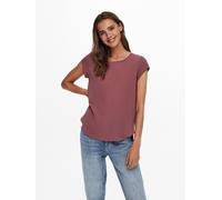 ONLY "ONLVIC - feminines Blusenshirt in lockerer Form" regular fit, Web, Kunstfaser, Rundhals, unifarben (63532946-40) rose braun
