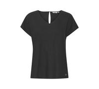 Kurzarmbluse OXMO "Kurzarmbluse OXSabine", Damen, Gr. 40, schwarz, Obermaterial: 55% Leinen LI. 45% Viskose CV., Blusen (44624624-40) schwarz