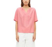 Kurzarmbluse S.OLIVER, Damen, Gr. 44, rosa (marsala pink), Web, Obermaterial: 60% Viskose, 40% Baumwolle, unifarben, lässig geschnitten hüftbedeckend, Rundhals, abgesteppte Kante, Blusen, Sommerbluse