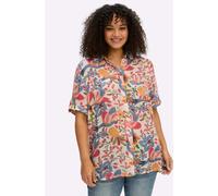 Kurzarmbluse SHEEGO BY JOE BROWNS, Damen, Gr. 46, champagner, himmelblau, bedruckt, 100% Viskose, gemustert, mehrfarbig, Blusen (83426702-46) champagner, himmelblau, bedruckt