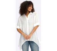 Kurzarmbluse SHEEGO BY JOE BROWNS, Damen, Gr. 50, weiß, 65% Viskose, 35% Polyester, unifarben, Blusen (97950320-50) weiß