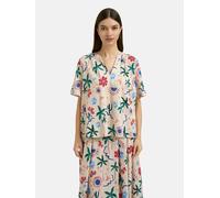 Kurzarmbluse SMITH & SOUL, Damen, Gr. L, bunt (beige), Web, Material: 100% Baumwolle, bedruckt, regular fit normal, Rundhals, gerader Abschluss, Blusen, mit Kellerfalte am Rücken (83920154-L) beige