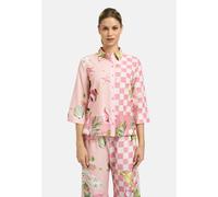 Kurzarmbluse SMITH & SOUL, Damen, Gr. L, rosa (rose powder), Web, Material: 58% Viskose, 42% Baumwolle, bedruckt, regular fit normal, hoch geschlossener Ausschnitt, Ärmel mit Ärmelschlitz 1-Knopf-Mans