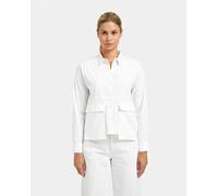 Kurzarmbluse SMITH & SOUL, Damen, Gr. L, weiß, Web, Material: 70% Baumwolle, 27% Polyester, 3% Elasthan, unifarben, regular fit normal, hoch geschlossener Ausschnitt, Ärmel mit Ärmelschlitz 2-Knopf-Ma