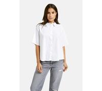 Kurzarmbluse SMITH & SOUL, Damen, Gr. S, weiß, Web, Material: 70% Baumwolle, 27% Polyamid, 3% Elasthan, unifarben, regular fit normal, hoch geschlossener Ausschnitt, gerader Abschluss, Blusen, mit Rüc