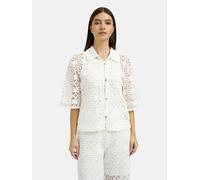 Kurzarmbluse SMITH & SOUL, Damen, Gr. XL, sanftes weiß, Web, Material: 90% Baumwolle, 10% Polyester, unifarben, regular fit normal, hoch geschlossener Ausschnitt, eingesetzt gerader Abschluss, Blusen,