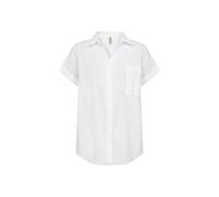 Kurzarmbluse SOYACONCEPT "SC-DORA 1", Damen, Gr. M, weiß, Web, Obermaterial: 100% Baumwolle, unifarben, normal, V-Ausschnitt, Blusen, Baumwolle (92091220-M) weiß
