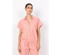 Kurzarmbluse SOYACONCEPT "SC-FELICE 2", Damen, Gr. L, bittersweet combi, Web, Obermaterial: 100% Baumwolle, gestreift, normal, V-Ausschnitt, Blusen, Baumwolle (70297909-L) bittersweet combi