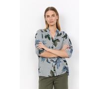 Kurzarmbluse SOYACONCEPT "SC-GINA 1", Damen, Gr. L, bunt (navy combi), Web, Obermaterial: 100% Viskose, gemustert, normal, elastischer Bund, Blusen, Viskose (21602417-L) navy combi