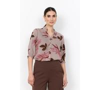 Kurzarmbluse SOYACONCEPT "SC-GINA 1", Damen, Gr. XL, rosa (oxblood rot combi), Web, Obermaterial: 100% Viskose, gemustert, normal, elastischer Bund, Blusen, Viskose (34632114-XL) oxblood rot combi