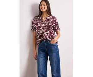 Kurzarmbluse STREET ONE, Damen, Gr. 34, bunt (minimal rose), Stoff, 100% Viskose, normal normal, Rundhals, abgesteppt, Blusen, aus softer Viskose (40465769-34) minimal rose