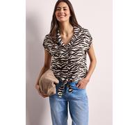 Street One Frauen Dropped Shoulder Bluse mit Bowling-Kragen in Braun, Gr: 34