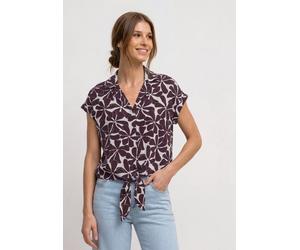Kurzarmbluse STREET ONE, Damen, Gr. 34, rustic rouge, Stoff, 100% Viskose, normal normal, Rundhals, Bündchen, Blusen, mit Zebramuster (38261634-34) rustic rouge