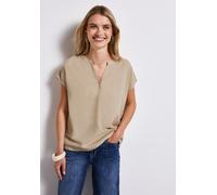 Street One QR Shirtblouse w Splitneck Uni Coastal beige 36