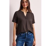 Street One Schlupfbluse Damen V-Ausschnitt 100% Viskose espresso Gr. 36 figurumspielend