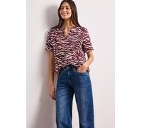 Kurzarmbluse STREET ONE, Damen, Gr. 36, bunt (minimal rose), Stoff, 100% Viskose, normal normal, Rundhals, abgesteppt, Blusen, aus softer Viskose (40465769-36) minimal rose