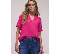 Kurzarmbluse STREET ONE, Damen, Gr. 36, magenta dream, Web, 100% Baumwolle, unifarben, normal normal, Rundhals, Bündchen, Blusen, aus reiner Baumwolle (39179516-36) magenta dream