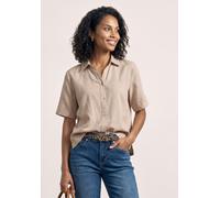 Hemdbluse STREET ONE, Damen, Gr. 38, clay sand, Web, 100% Baumwolle, unifarben, normal normal, eckiger Ausschnitt, breiter Bund, Blusen Hemdbluse, aus reiner Baumwolle (24892038-38) clay sand