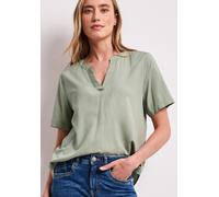 Kurzarmbluse STREET ONE, Damen, Gr. 38, mint leaf, Stoff, 100% Viskose, unifarben, normal normal, Rundhals, Bündchen, Blusen, aus softer Viskose (66299658-38) mint leaf