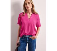 Kurzarmbluse STREET ONE, Damen, Gr. 44, magenta dream, Stoff, 100% Viskose, unifarben, normal normal, Rundhals, abgesteppt, Blusen, aus softer Viskose (61368038-44) magenta dream