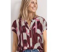 Kurzarmbluse STREET ONE, Damen, Gr. 44, rustic rouge, Stoff, 100% Viskose, gemustert, normal normal, Rundhals, abgesteppt, Blusen, aus softer Viskose (90081769-44) rustic rouge