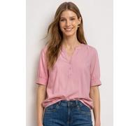 Kurzarmbluse STREET ONE, Damen, Gr. 46, rosa (vintage blush), Stoff, 100% Viskose, unifarben, normal normal, Rundhals, Bündchen, Blusen, aus softer Viskose (50301906-46) vintage blush