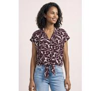 Kurzarmbluse STREET ONE, Damen, Gr. 46, rustic rouge, Stoff, 100% Viskose, normal normal, Rundhals, Bündchen, Blusen, mit Zebramuster (38261634-46) rustic rouge