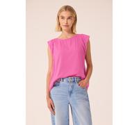 Kurzarmbluse STREET ONE STUDIO, Damen, Gr. 36, simply pink, Stoff, 100% Viskose, unifarben, klassisch normal, Rundhals, normaler Saum, Blusen, mit Rundhalsausschnitt (32313103-36) simply pink