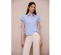 Street One Studio Dropped Shoulder Bluse mit Embroidery Eventide Blue 44