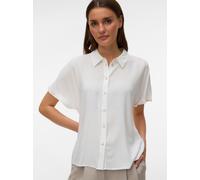 Kurzarmbluse VERO MODA "VMALICE SS SHIRT WVN NOOS", Damen, Gr. XL, snow weiß, Web, Obermaterial: 100% Viskose, unifarben, normal, Blusen Kurzarmbluse, Viskose (94107567-XL)