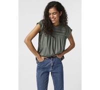 VERO MODA Damen VMDEBBIE Pleat S/L TOP GA NOOS, Grün (Laurel Wreath), L