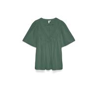 Kurzarmbluse VERO MODA "VMKARLA S/S V-NECK TOP WVN BTQ", Damen, Gr. XL, grün (laurel wreath), Web, Obermaterial: 100% Baumwolle, unifarben, normal, V-Ausschnitt, Blusen, Baumwolle (82131733-XL) laurel