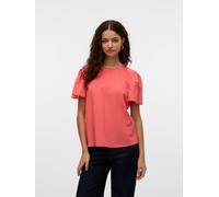 Kurzarmbluse VERO MODA "VMPRETTY SS TOP WVN GA NOOS", Damen, Gr. L (40), dubarry, Web, Obermaterial: 100% Baumwolle, unifarben, modisch, regular fit normal, Rundhals, Kurzarm, Blusen (46022259-L) duba
