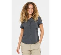 Kurzarmbluse WHISTLER "Jeromy", Damen, Gr. 38, grau (dunkelblau), 92% Polyester, 8% Elasthan, unifarben, normal, ohne Ausschnitt, Blusen, Quick Dry (69837606-38) dunkelblau