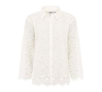 Kurzarmbluse ZWILLINGSHERZ "Lochstickerei", Damen, Gr. L/XL, weiß, Obermaterial: 100% Baumwolle, Blusen, langarm, mit Kragen, Lochspitze, Knopfleiste (65566363-L) weiß