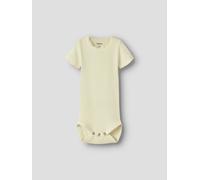 Kurzarmbody NAME IT "NBFKAB SS BODY NOOS", Jungen, Gr. 74, N-Gr, pear sorbet, Rippware, Obermaterial: 57% Baumwolle, 38% Modal, 5% Elasthan, unifarben, regular fit normal, Rundhals, Bodys, Baumwollmis