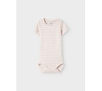 Kurzarmbody NAME IT "NBNBANI SS BODY NOOS", Jungen, Gr. 62, N-Gr, winsome orchid (blank), Jersey, Obermaterial: 57% Baumwolle, 38% Modal, 5% Elasthan, gestreift, regular fit normal, Rundhals, Bodys Ku