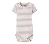 Kurzarmbody NAME IT "NBNBANI SS BODY NOOS", Jungen, Gr. 68, N-Gr, fragrant lila, Jersey, Obermaterial: 57% Baumwolle, 38% Modal, 5% Elasthan, gestreift, regular fit normal, Rundhals, Bodys, Baumwollmi